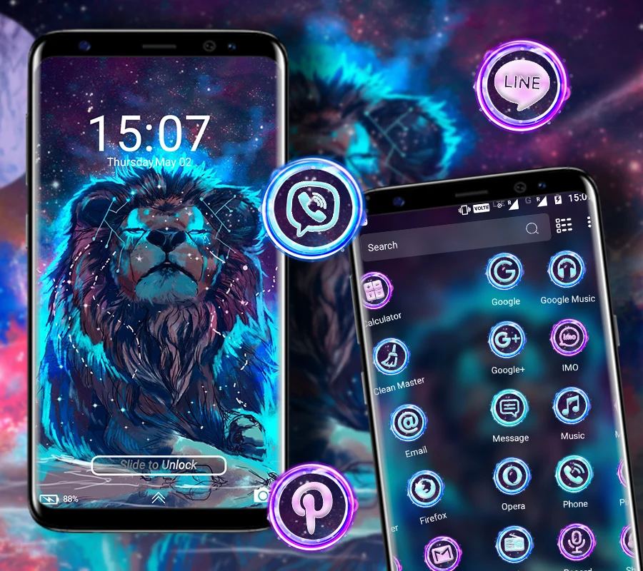 Abstract Lion Launcher Theme screenshot